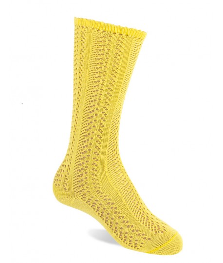 Calcetín Alto Calado AMARILLO