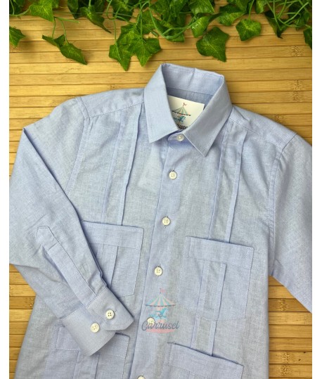 Camisa Cubana Celeste