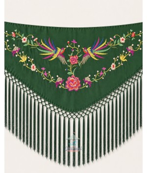 Mantón Fénix Verde Botella