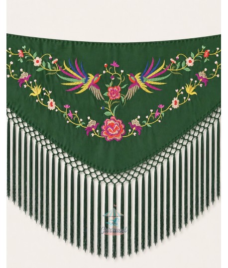 Mantón Fénix Verde Botella