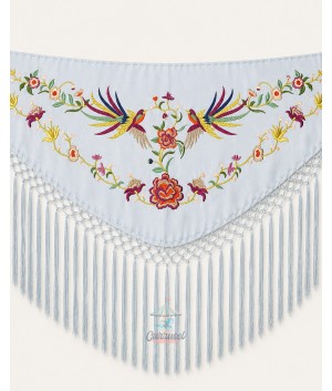 Mantón Fénix Celeste