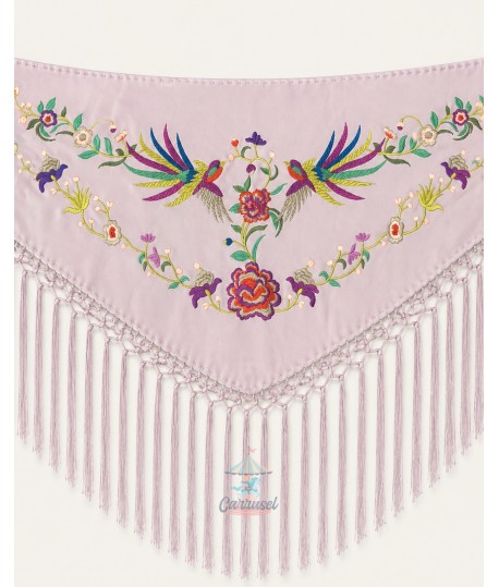 Mantón Fénix Rosa Empolvado