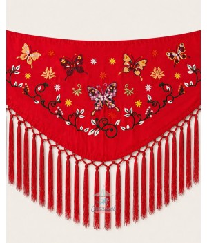 Mantón Mariposa Rojo