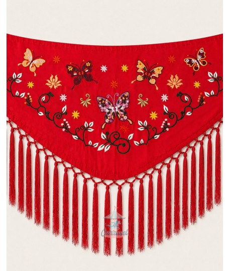 Mantón Mariposa Rojo
