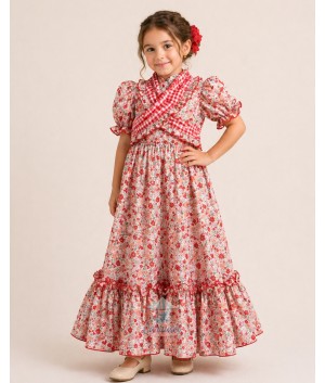 Bata Flores Rojo