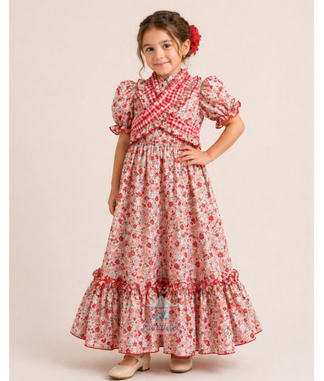 Bata Flores Rojo