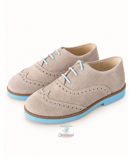 Zapato 7090 Piedra/Celeste