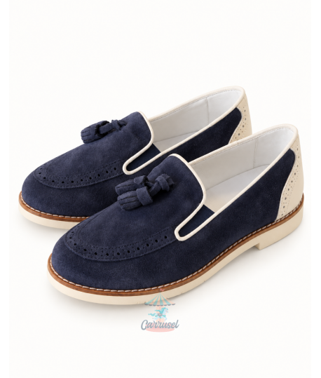 Zapato Mocasín 1400 Marino/Beige