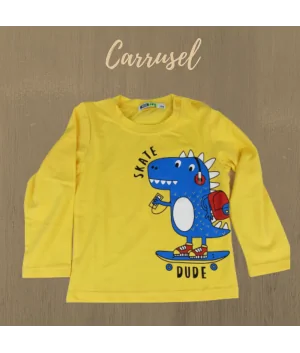 Camiseta Dinosaurio Amarilla