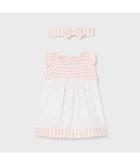 Vestido corazones + turbante rosa Mod. 1802