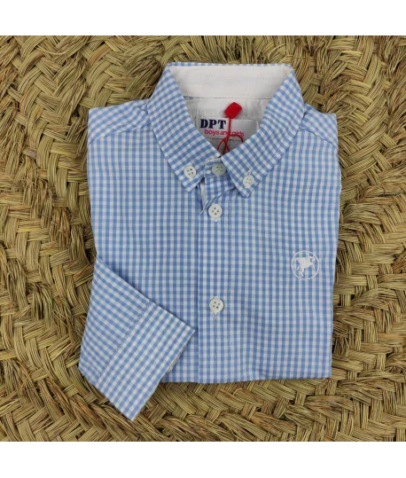 Camisa cuadros azul/blanco